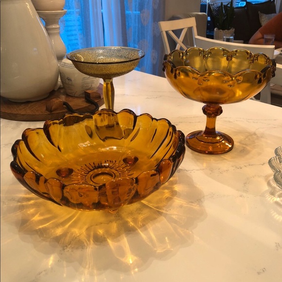 ANTIQUE AMBER GLASS BY COLON GLASS c 1960’s - Picture 3 of 3